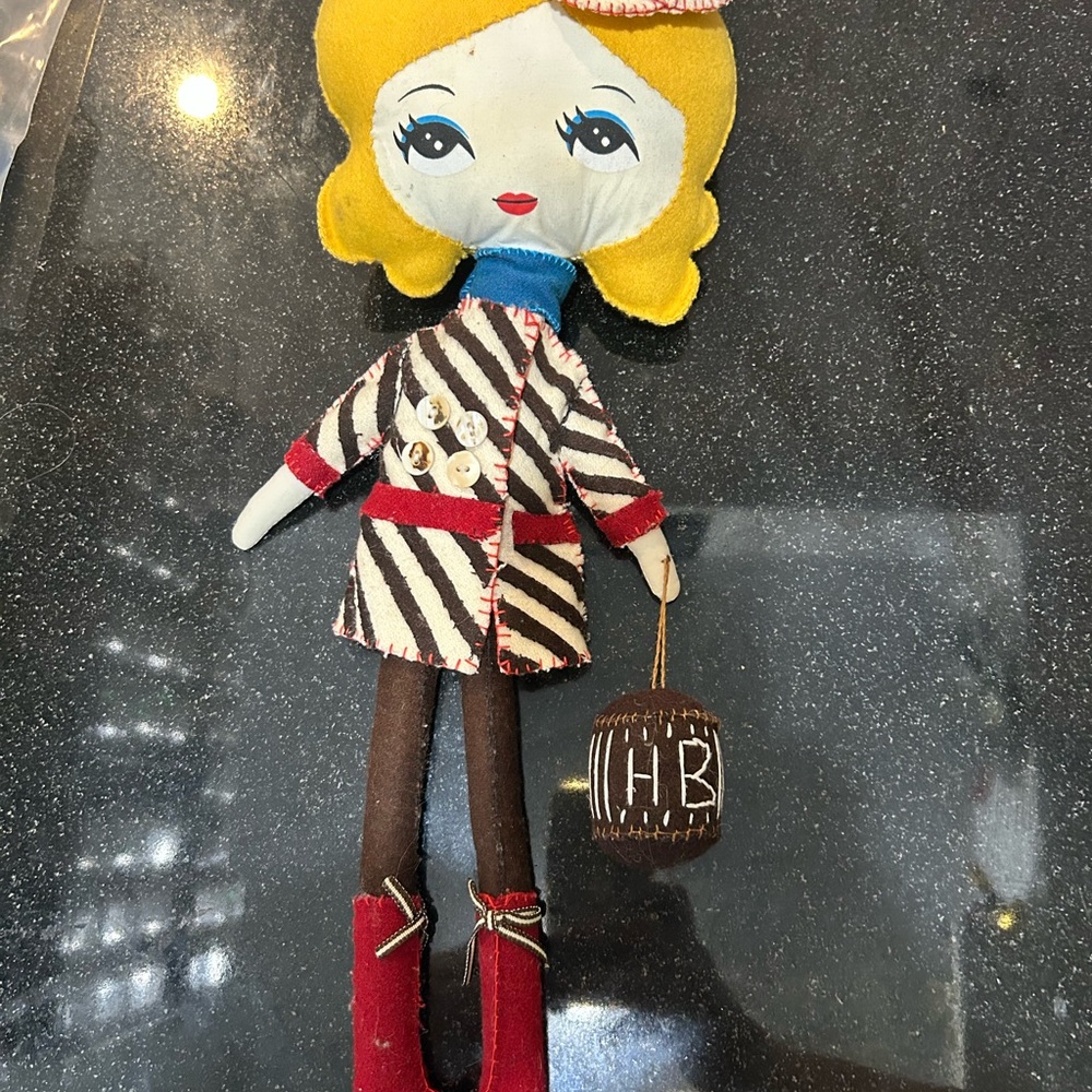 Henry Bendel Vintage Doll with Yellow Hair and Red Boots